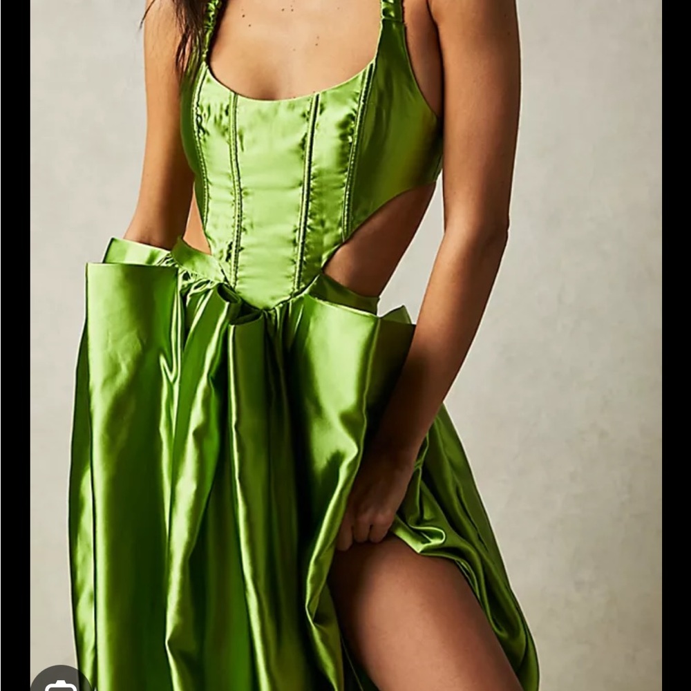 For Love And Lemons Virginia dress Lime Satin Size Small